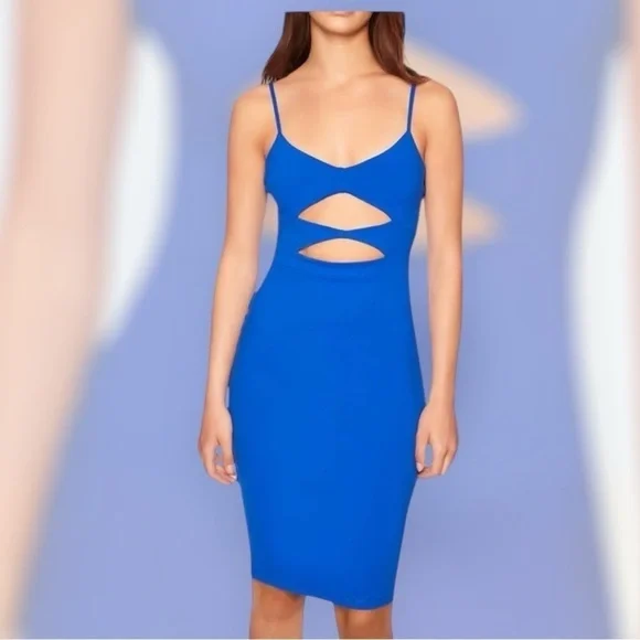 Susana Monaco Cut-Out Center Sapphire Dress